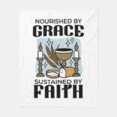 Nourished by Grace, Sustained by Faith Design フリースブランケット (正面)