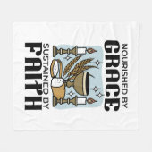 Nourished by Grace, Sustained by Faith Design フリースブランケット (正面(横))