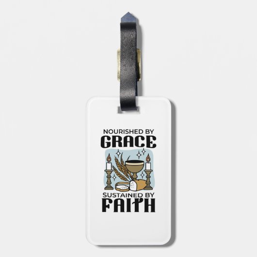 Nourished by Grace, Sustained by Faith Design ラゲッジタグ (裏面縦)
