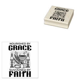 Nourished by Grace, Sustained by Faith Design ラバースタンプ