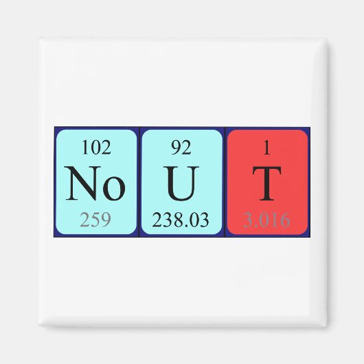 Nout周期テーブル名磁石 マグネット (正面)
