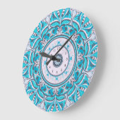 Nouveau Floral Mandala ラージ壁時計 (傾斜)
