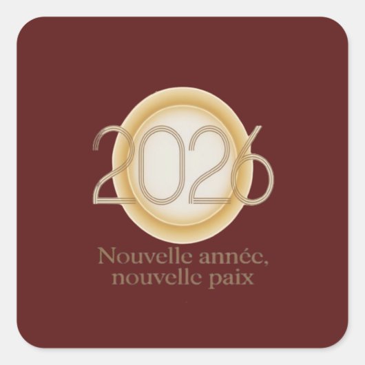 Nouvelle année, nouvelle paix スクエアシール (正面)