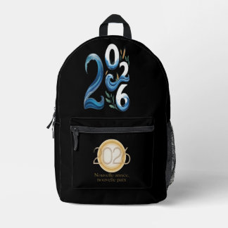 Nouvelle année, nouvelle paix プリントバックパック