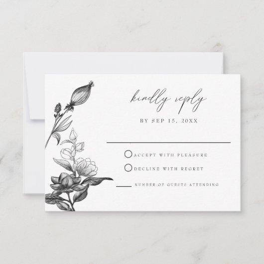 NOVAゴシッエレガントクハロウィーンフローラRSVPカード 招待状 (正面)