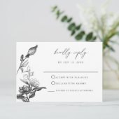 NOVAゴシッエレガントクハロウィーンフローラRSVPカード 招待状 (スタンド正面)