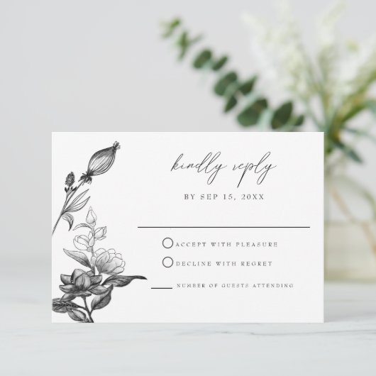 NOVAゴシッエレガントクハロウィーンフローラRSVPカード 招待状 (スタンド正面)