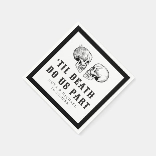 NOVAゴシックフローラスカルティル結婚デス スタンダードカクテルナプキン (角)