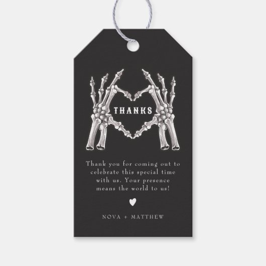 NOVAハロウィーンスケルトンハートハンズサンキューギフト ギフトタグ (正面)