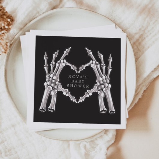 NOVAハロウィーンスケルトンハートハンズベビーシャワー スタンダードカクテルナプキン