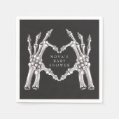 NOVAハロウィーンスケルトンハートハンズベビーシャワー スタンダードカクテルナプキン (正面)