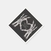 NOVAハロウィーンスケルトンハートハンズベビーシャワー スタンダードカクテルナプキン (角)