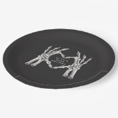 NOVAハロウィーンスケルトンハートハンズベビーシャワー ペーパープレート (アングル)