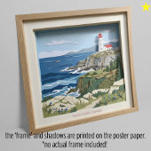 Nova Scotia Canada Paper Collage Diorama ポスター