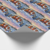 Nova Scotia Duck Toller Christmas Frozen Lake ラッピングペーパー (角)