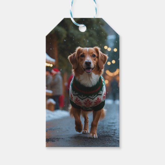 Nova Scotia Duck Toller Christmas Snow Holiday ギフトタグ (正面)