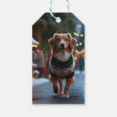 Nova Scotia Duck Toller Christmas Snow Holiday ギフトタグ (裏面)