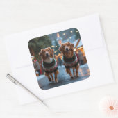 Nova Scotia Duck Toller Christmas Snow Holiday スクエアシール (封筒)