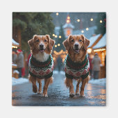 Nova Scotia Duck Toller Christmas Snow Holiday マグネット (正面)