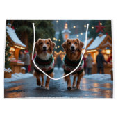 Nova Scotia Duck Toller Christmas Snow Holiday ラージペーパーバッグ (正面)