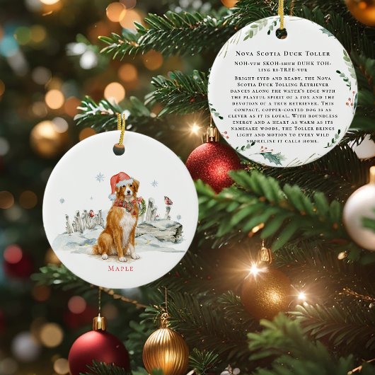 Nova Scotia Duck Toller Dog Monogram セラミックオーナメント