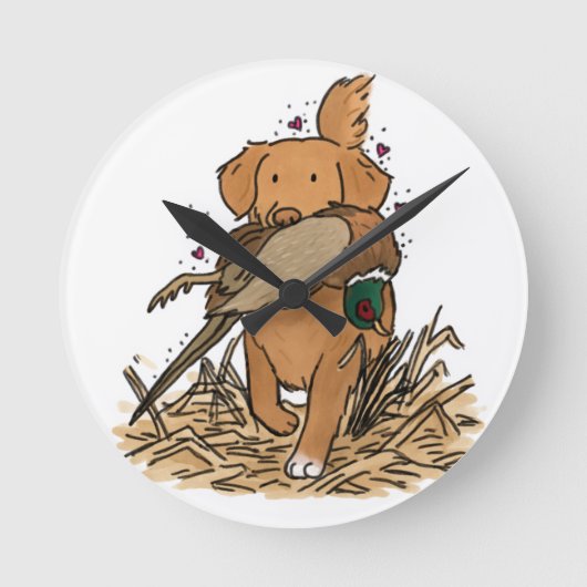 Nova Scotia Duck Tolling Retriever ラウンド壁時計 (正面)