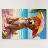 Nova Scotia Duck Tolling Retriever Beach Scene ジグソーパズル (横)
