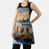 Nova Scotia Duck Tolling Retriever Christmas Boat  エプロン (インサイチュ)