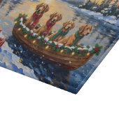 Nova Scotia Duck Tolling Retriever Christmas Boat カッティングボード (角)