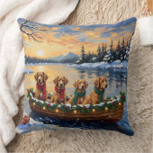 Nova Scotia Duck Tolling Retriever Christmas Boat  クッション (ブランケット)
