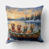 Nova Scotia Duck Tolling Retriever Christmas Boat  クッション (裏面)