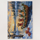 Nova Scotia Duck Tolling Retriever Christmas Boat  ジグソーパズル (縦)