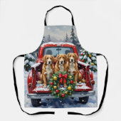 Nova Scotia Duck Tolling Retriever Christmas Red エプロン (正面)