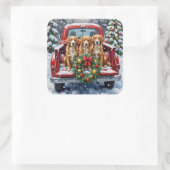 Nova Scotia Duck Tolling Retriever Christmas Red スクエアシール (バッグ)