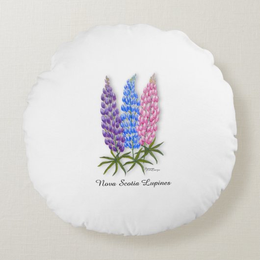 Nova Scotia Lupines ラウンドクッション (正面)