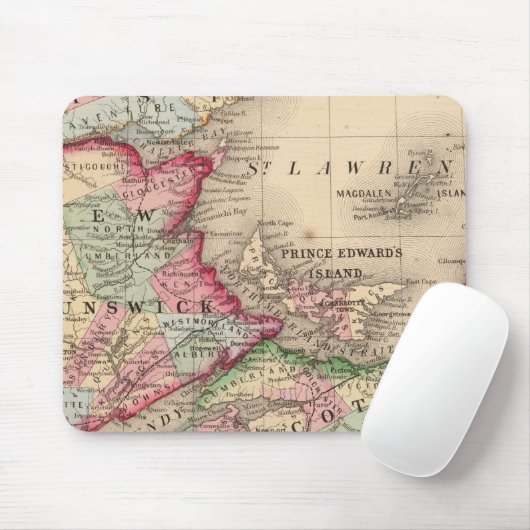 Nova Scotia、New Brunswick、Map by Mitchell氏 マウスパッド (マウス)