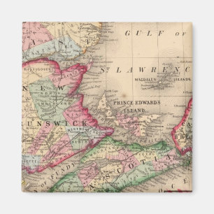 Nova Scotia、New Brunswick、Map by Mitchell氏 マグネット