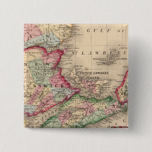 Nova Scotia、New Brunswick、Map by Mitchell氏 缶バッジ