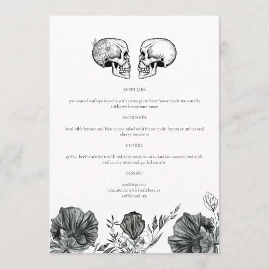 NOVA Til Deathヴィンテージゴシックスカル結婚のメニュー メニュー (正面)