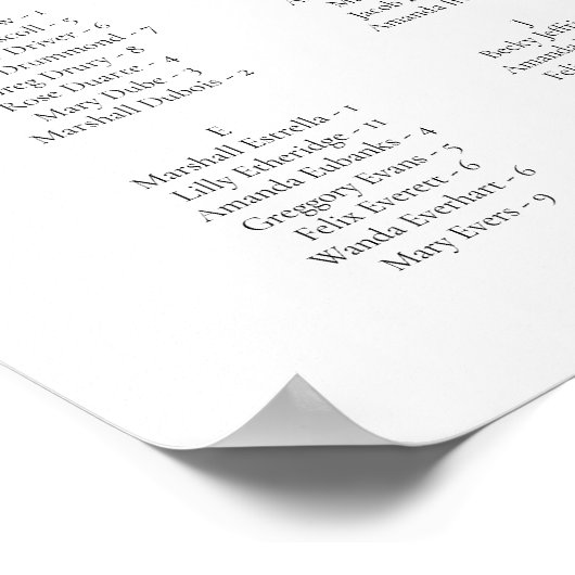 NOVA Til Death Gothicスカル結婚の座席表 ポスター (角)