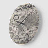 Nova totius terrarum、1606アンティーク世界地図 ラージ壁時計 (傾斜)