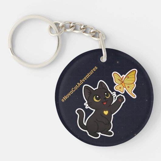 #NovaCatAdventures および月蛾の戯れ キーホルダー (正面)