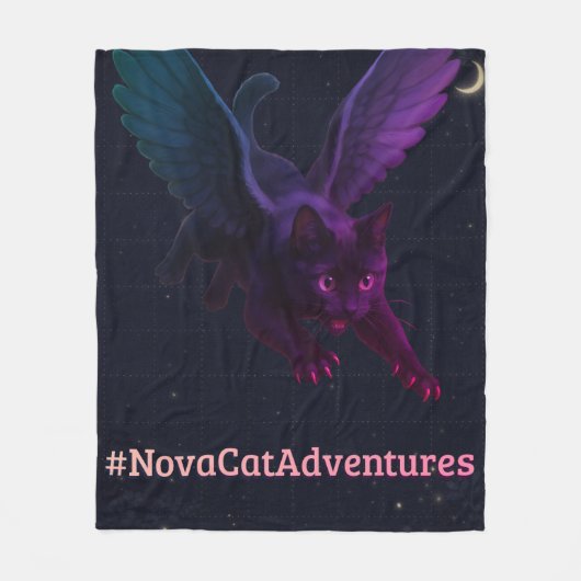 #NovaCatAdventures – Winged v2 フリースブランケット (正面)