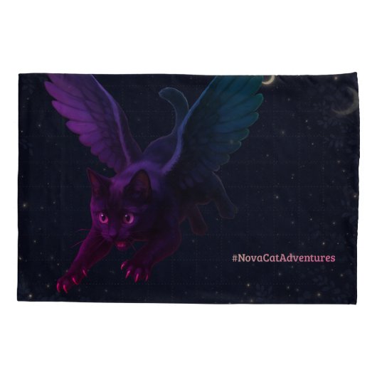 #NovaCatAdventures – Winged v2 pillowcase 枕カバー (裏面)