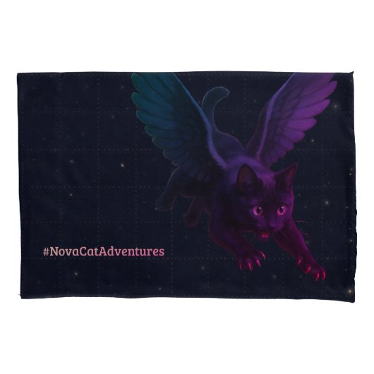 #NovaCatAdventures – Winged v2 pillowcase 枕カバー (正面)