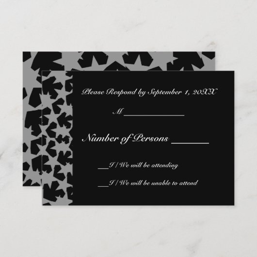 Novae Ebony （グレー） RSVPカード (正面/裏面)