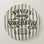 Novels Are My Sanctuary for Bookish ラウンドクッション (裏面)