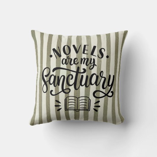 Novels Are My Sanctuary for Bookish Square クッション (裏面)