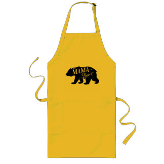 Novelty Bear Funny Retroママ ロングエプロン