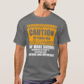 Novelty Caution 50 Years Old Celebrating Fifty boy Tシャツ (正面)